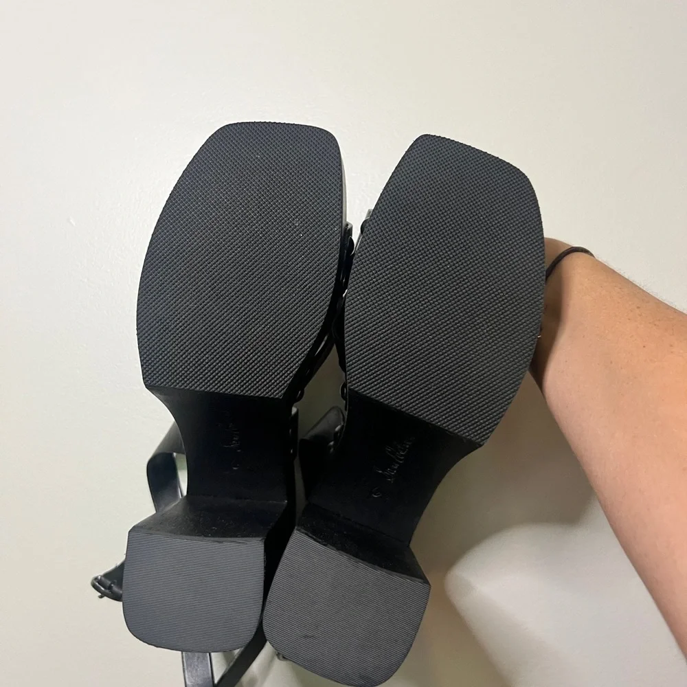 Sam Edelman Black Leather Platform Sandals